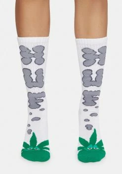 White Huf N Puff Buddy Socks Socks & Tights