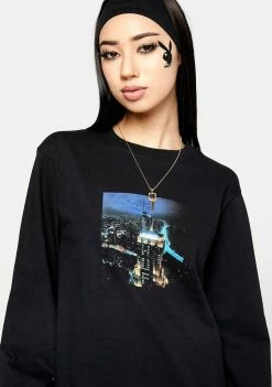 HUF Tops Playboy Bright Lights Long Sleeve Tee