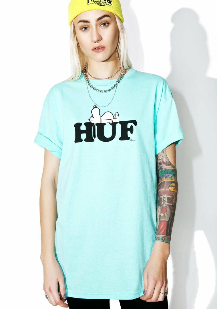 Best Sale ⌛ HUF Tops X Snoopy Classic Tee ❤️ 3 HUF Tops X Snoopy Classic Tee