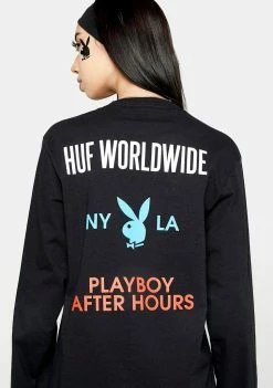 HUF Tops Playboy Bright Lights Long Sleeve Tee