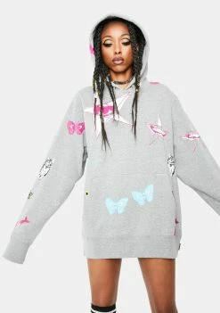 HUF Tops Grey Heather Kei Pullover Hoodie