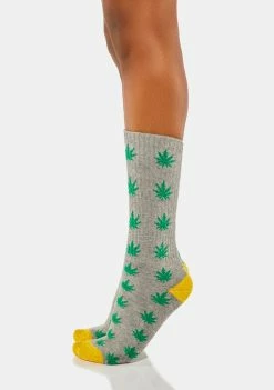 HUF Socks & Tights Grey Heather Polka Pots Plantlife Crew Socks