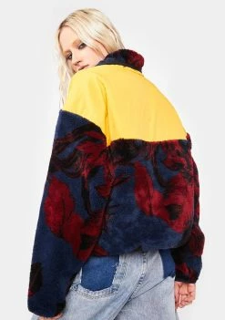 HUF Navy Sativa Sherpa Fleece Pullover