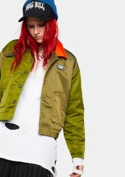 HUF Olive Flight Crop Jacket Outerwear