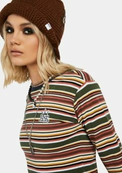HUF Crown Stripe Jersey Long Sleeve Top Tops