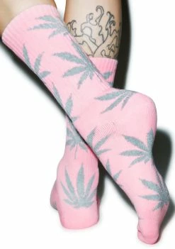HUF Pink Plantlife Crew Socks Socks & Tights