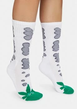 White Huf N Puff Buddy Socks Socks & Tights