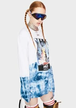 Discount 𧨠HUF Space Godzilla Tie Dye Long Sleeve Graphic Tee Tops π 7 HUF Space Godzilla Tie Dye Long Sleeve Graphic Tee Tops