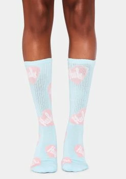 HUF Blue Plastic Hearts Crew Socks