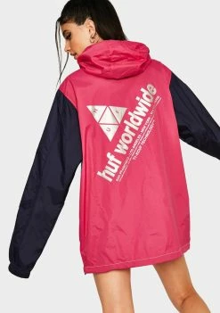 HUF Hot Pink Wave Anorak Jacket