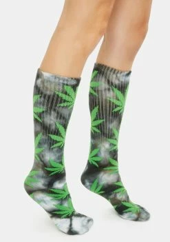HUF Socks & Tights Green Tie Dye Plantlife Crew Socks