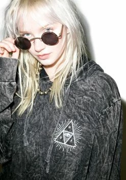 HUF Third Eye Acid Wash Pullover Hoodie Outerwear