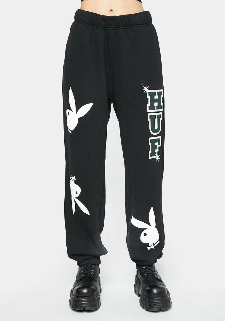 Cheap π₯ HUF Playboy Rabbit Head Fleece Sweatpants Bottoms π 3 HUF Playboy Rabbit Head Fleece Sweatpants Bottoms