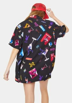 HUF Tops X Playboy Collage Woven Button Up Shirt