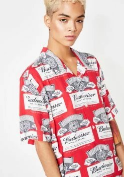 HUF Tops X Budweiser Label Button Up Shirt