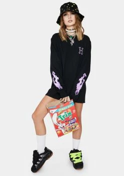 HUF Tops Black Screw Head Classic Long Sleeve Tee