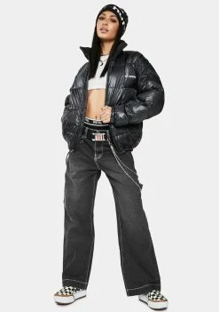 HUF Black Glacier Puffer Jacket